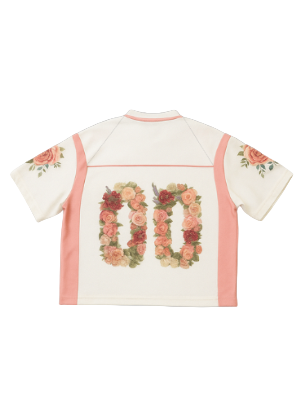 JERSEY WHITE/PINK - FLOWER