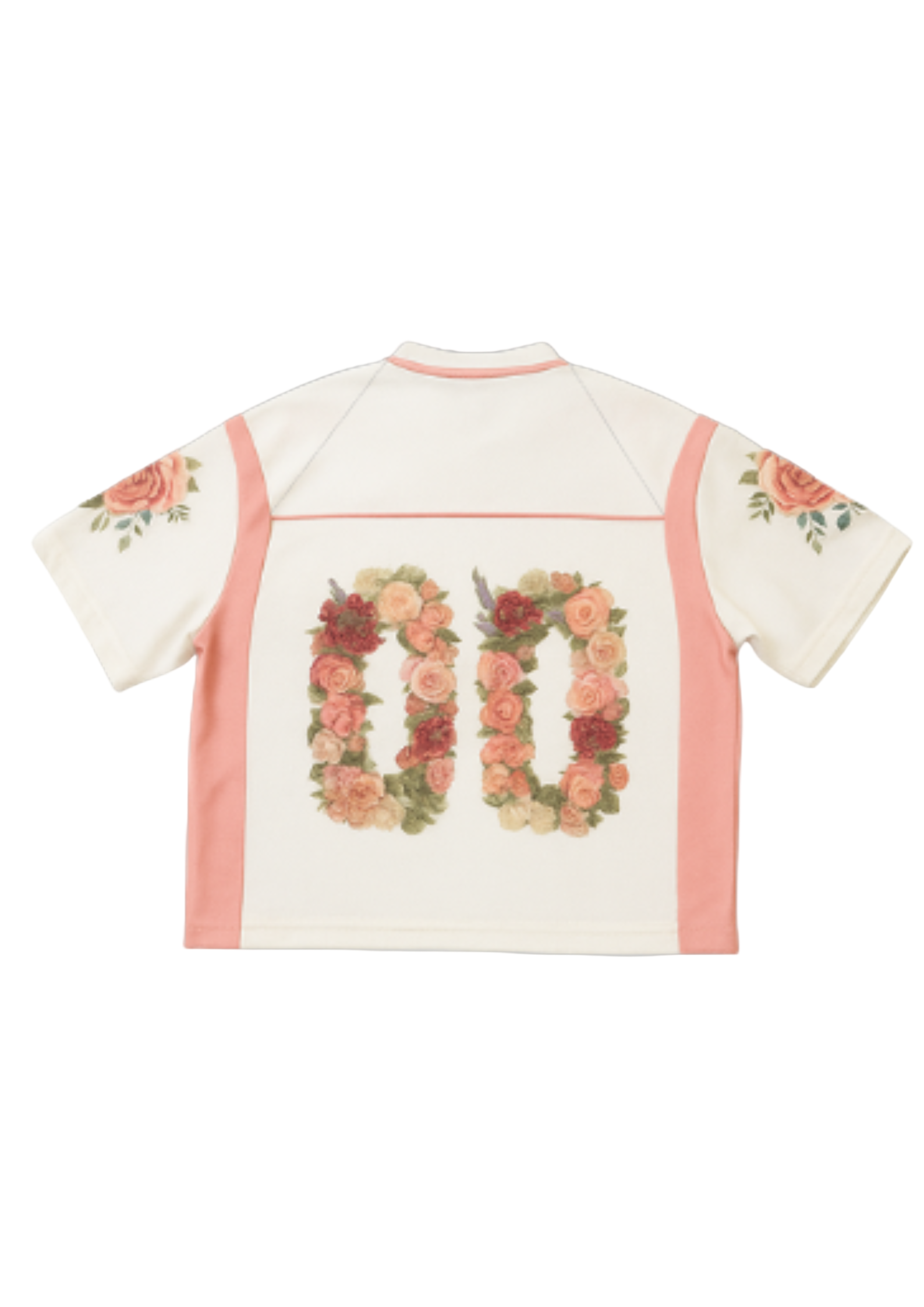 JERSEY WHITE/PINK - FLOWER